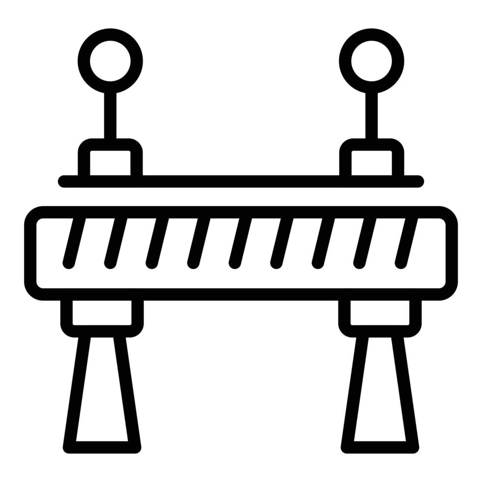 vetor de contorno do ícone de barreira de trem de bloco. portão de tráfego