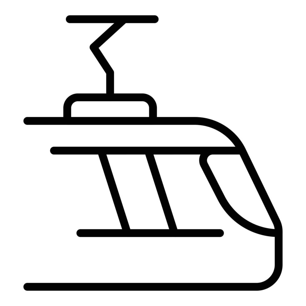 vetor de contorno do ícone do trem elétrico. Ferrovia