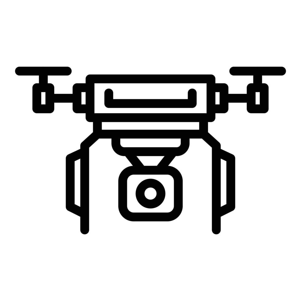 vetor de contorno do ícone do drone de voo. veículo câmera