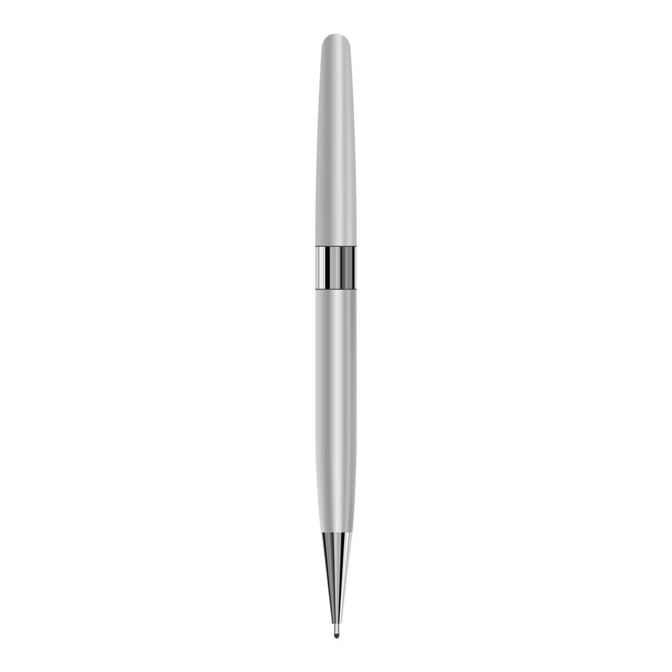 maquete de caneta metálica de luxo, estilo realista vetor