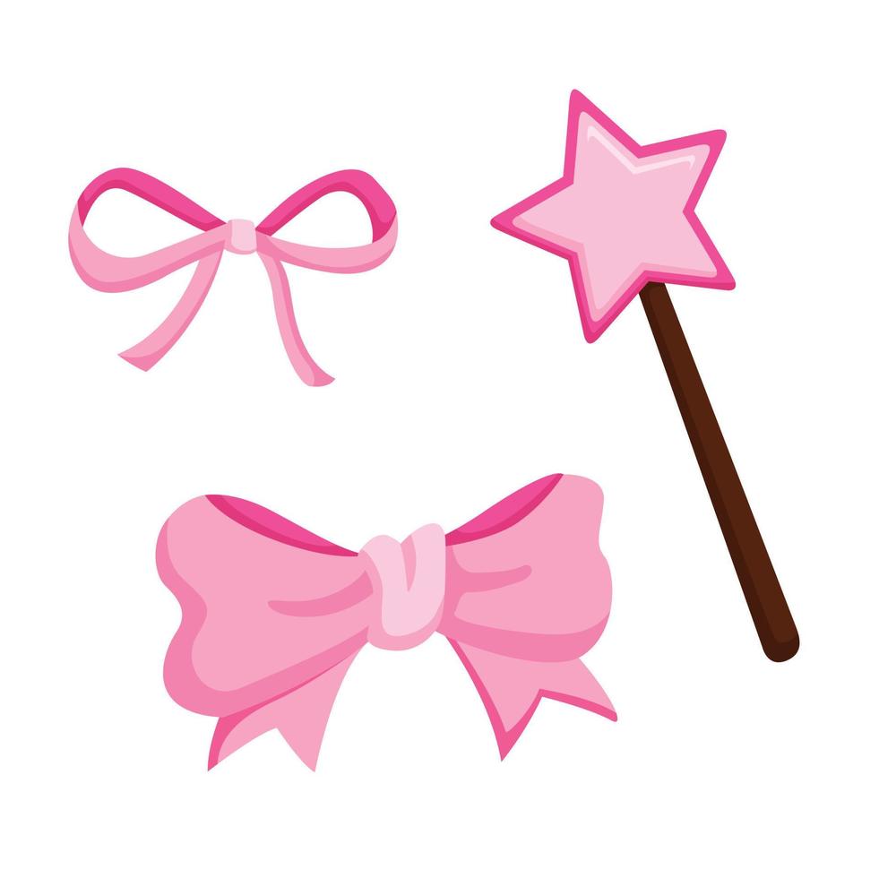 fita rosa e ilustração de decoração de estrela rosa vector clipart