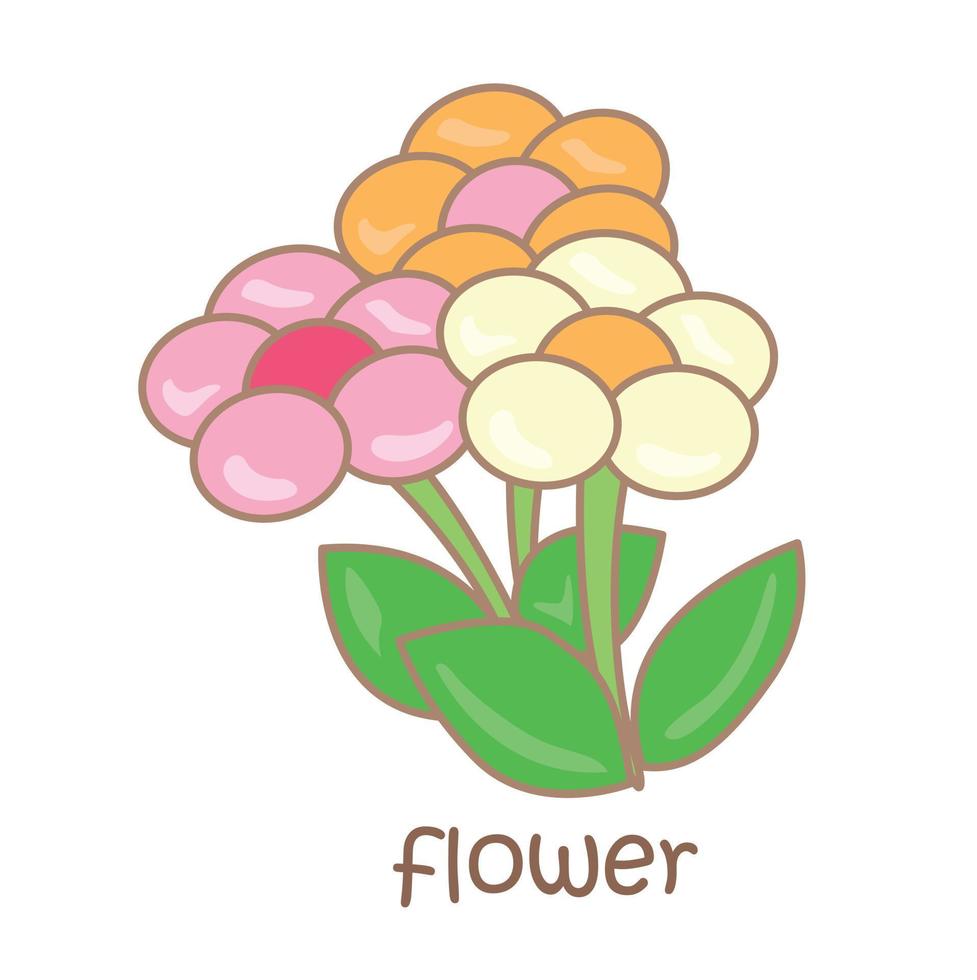 alfabeto f para ilustração de vocabulário de flores clipart vetorial vetor