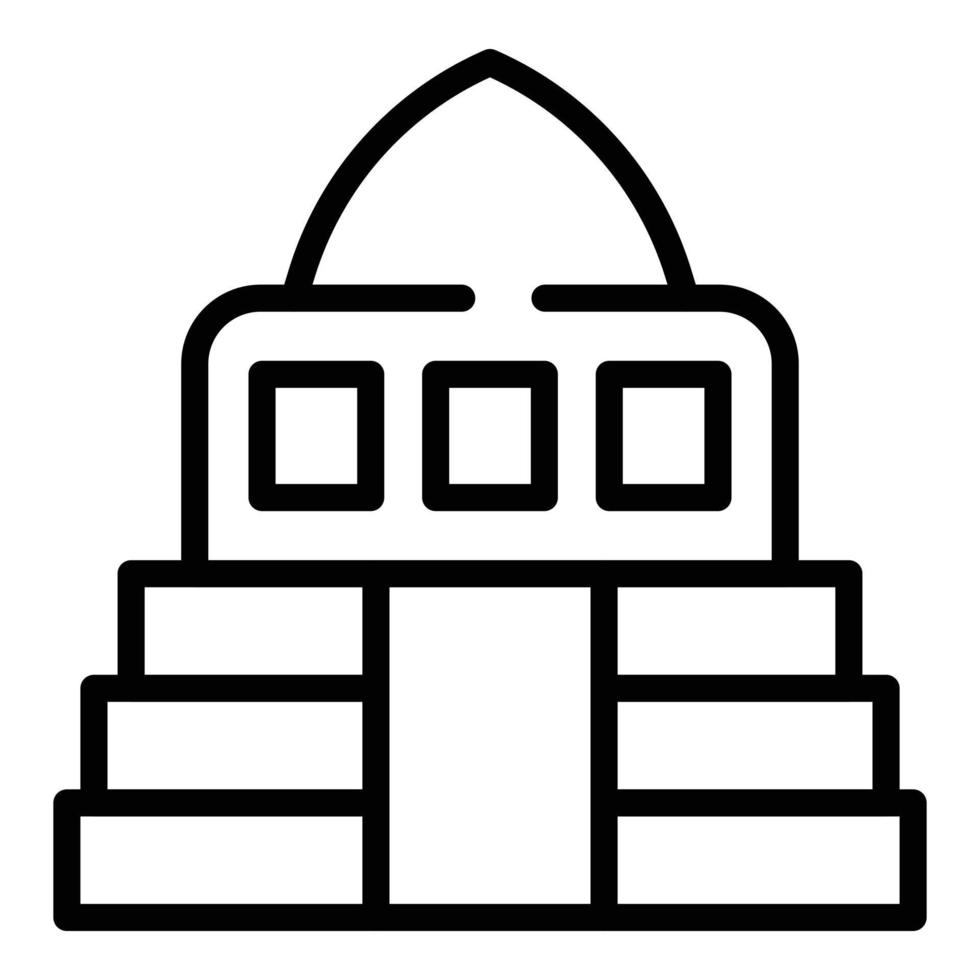vetor de contorno do ícone do templo Tailândia. dia Nacional