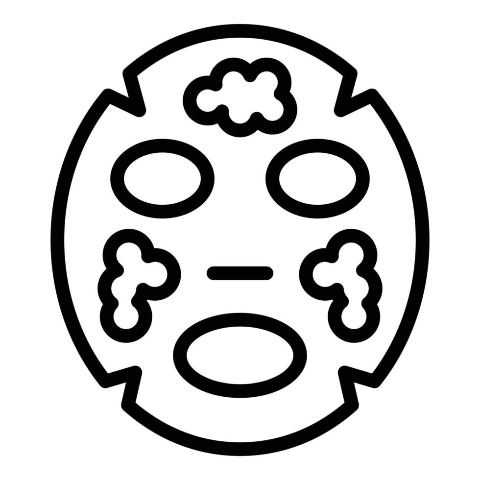 vetor de contorno do ícone de máscara facial. massagem facial