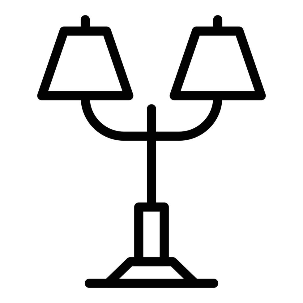 vetor de contorno de ícone de lâmpada de móveis. suporte de luz