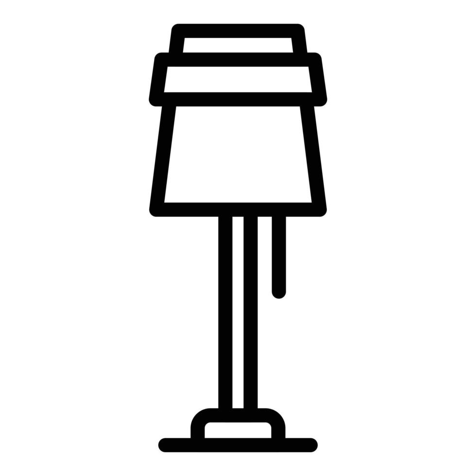 vetor de contorno do ícone da lâmpada de assoalho. suporte de luz