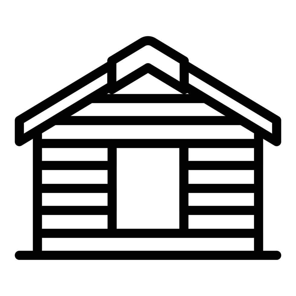 vetor de contorno de ícone de casa de madeira. construção de telhado