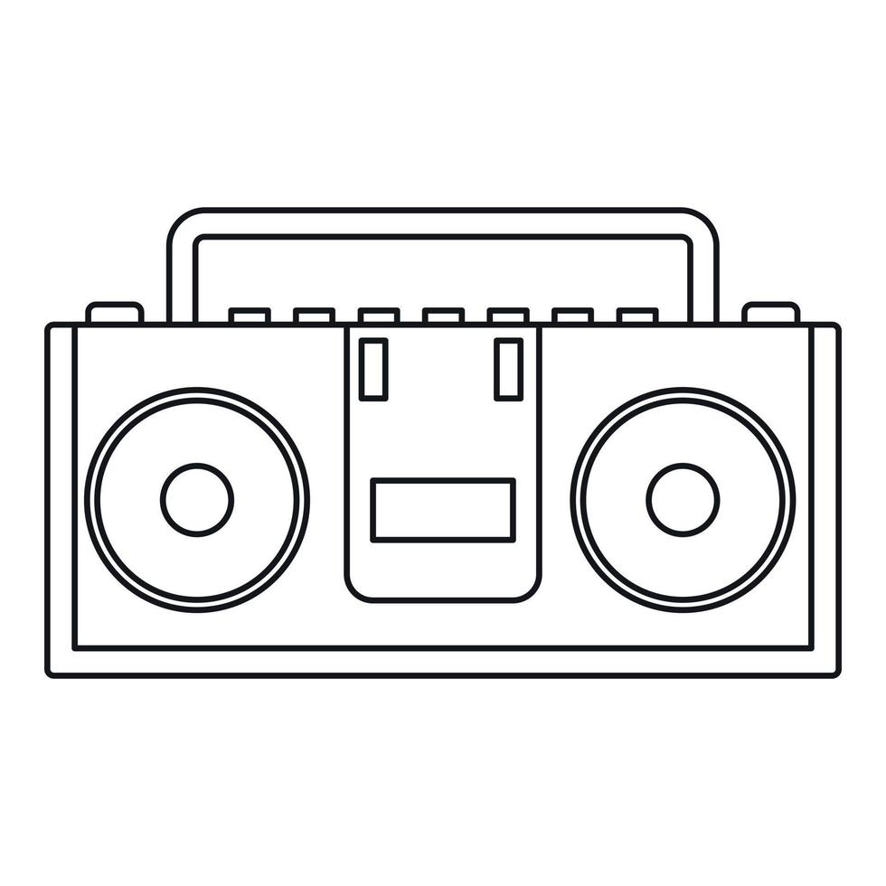ícone de boombox de música, estilo de estrutura de tópicos vetor