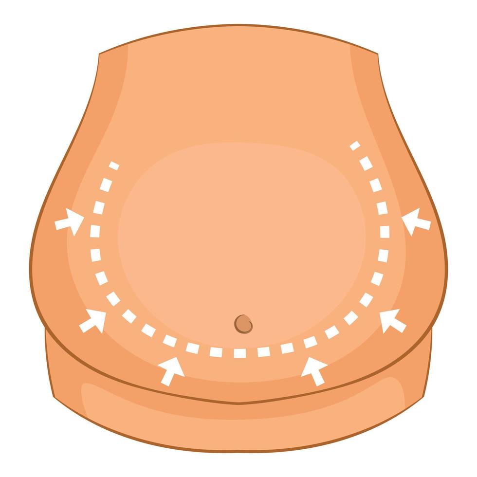 ícone de correção de cirurgia de estômago, estilo cartoon vetor