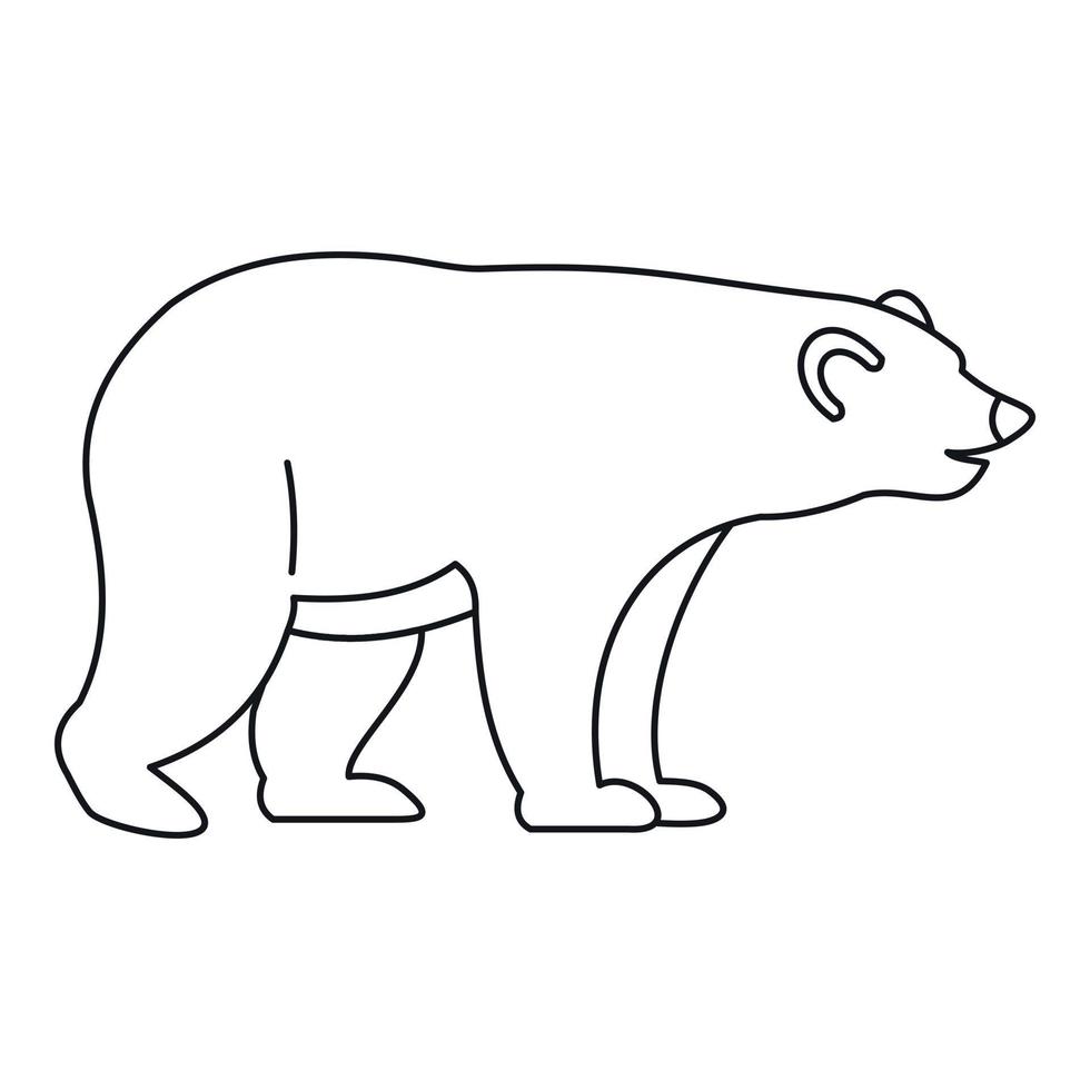 ícone de urso, estilo de estrutura de tópicos vetor