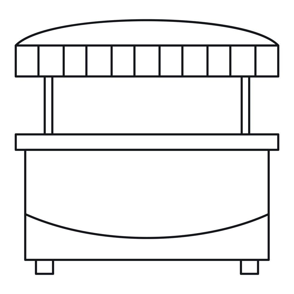 ícone de barraca de quiosque de estande de mercado, estilo de estrutura de tópicos vetor