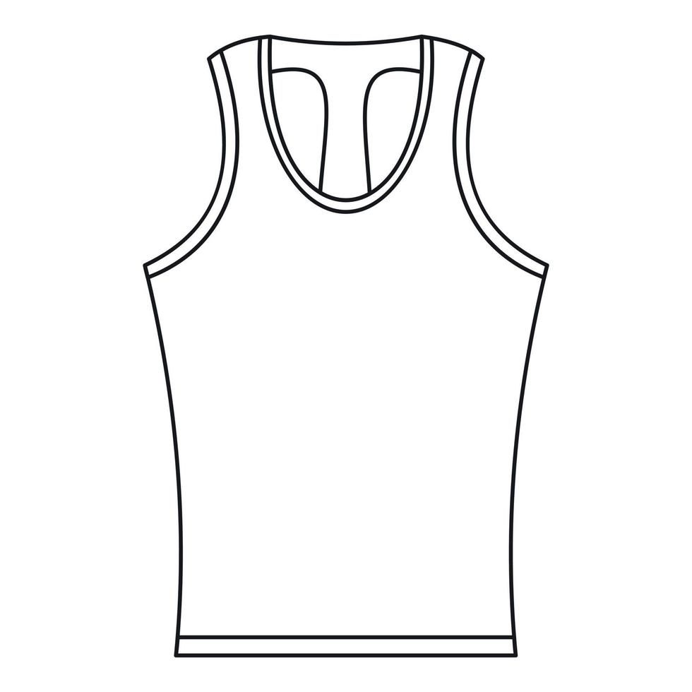 ícone de camisa sem mangas, estilo de contorno vetor