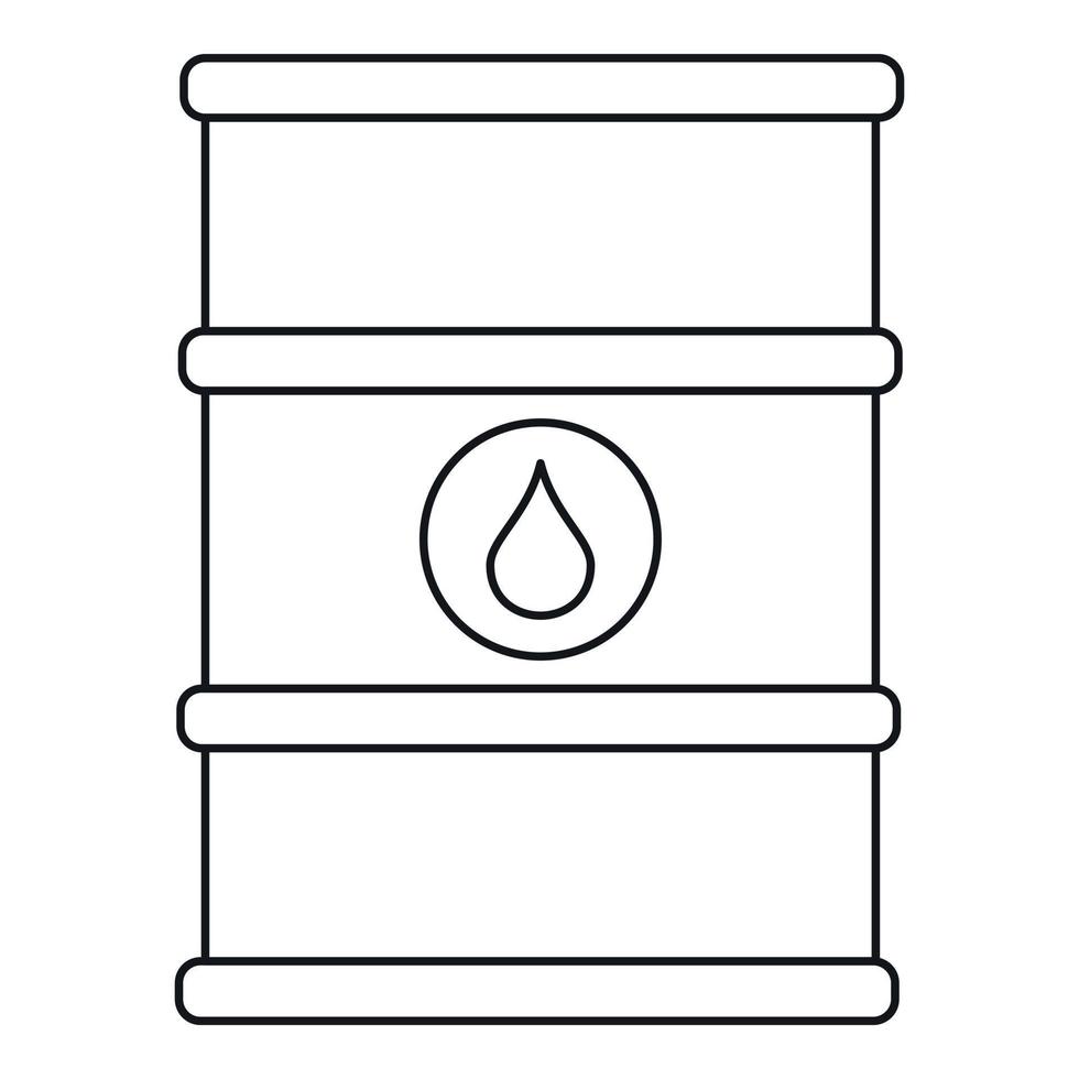 barril de óleo com ícone de rótulo, estilo de estrutura de tópicos vetor