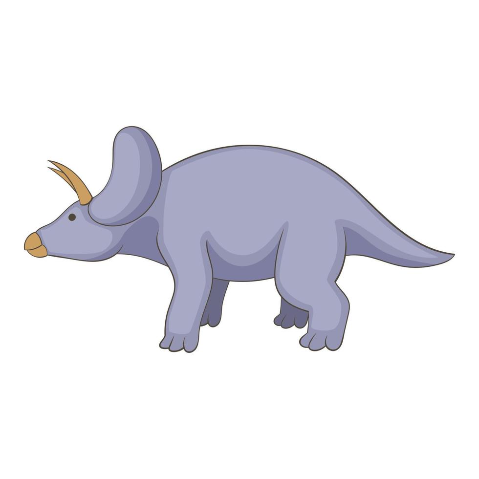 ícone do triceratops, estilo cartoon vetor