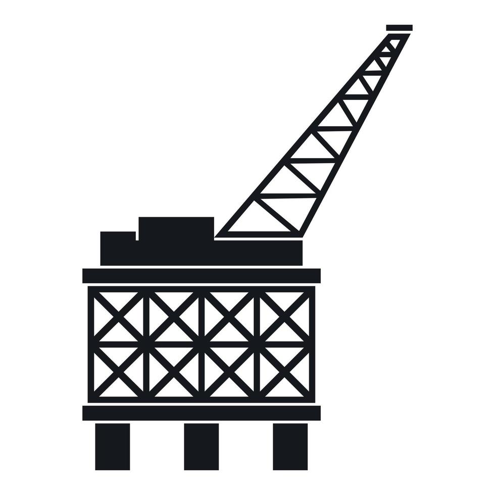 ícone da plataforma de petróleo, estilo simples vetor