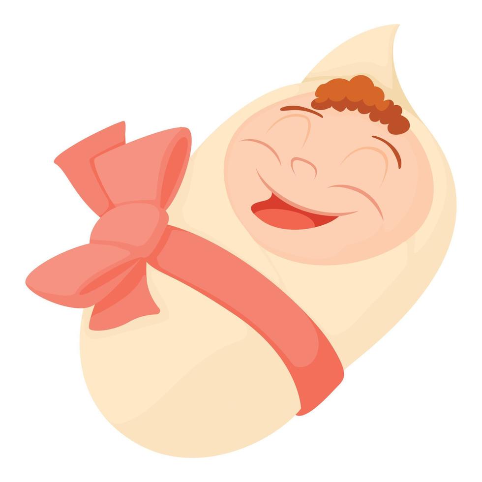 ícone sorridente de bebê recém-nascido, estilo cartoon vetor
