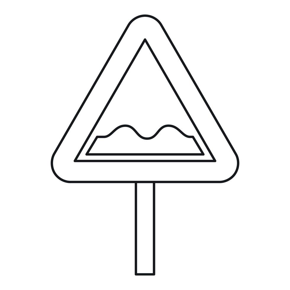 ícone de sinal de estrada irregular, estilo de estrutura de tópicos vetor