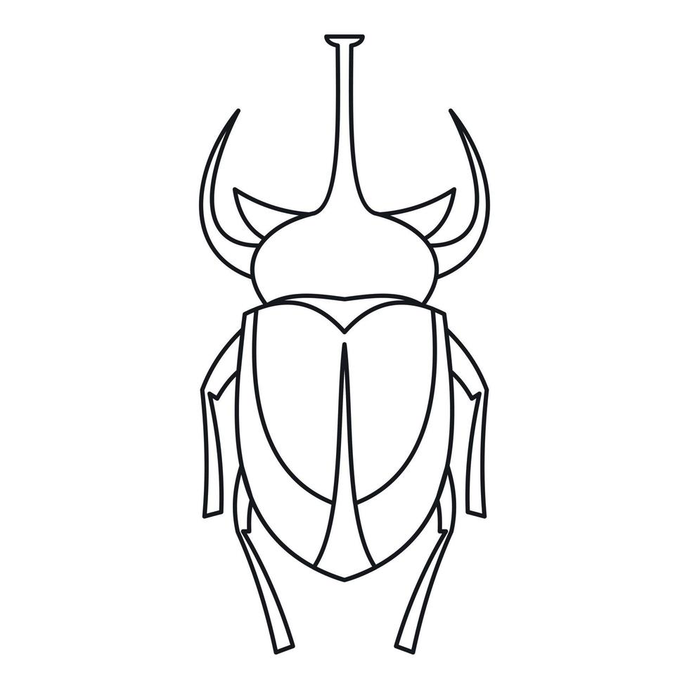 ícone do besouro rinoceronte europeu, estilo de estrutura de tópicos vetor
