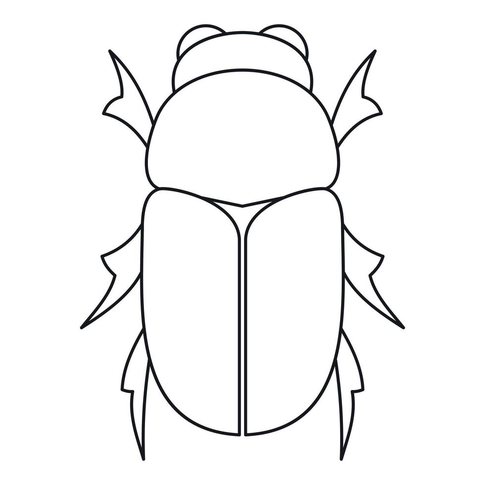 ícone de besouro chafer, estilo de estrutura de tópicos vetor