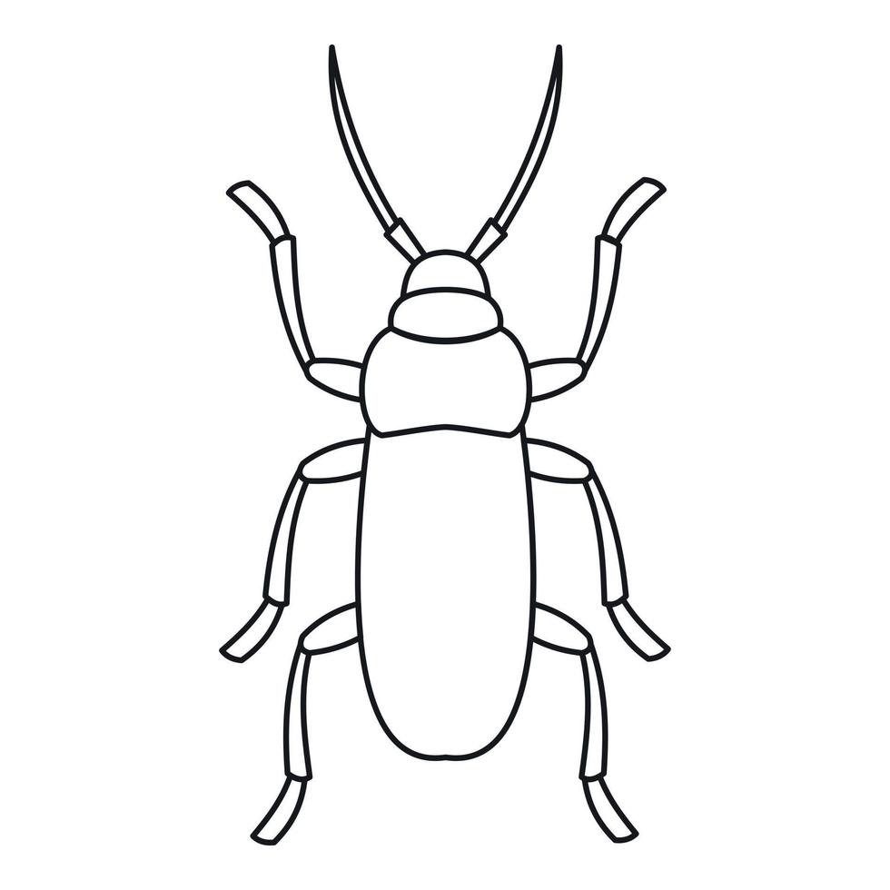 ícone de bug de besouro, estilo de estrutura de tópicos vetor