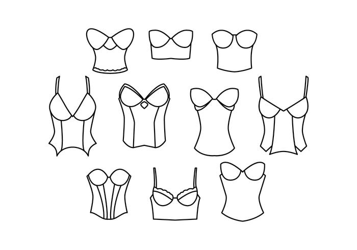 Vetor bustier line icon gratuito