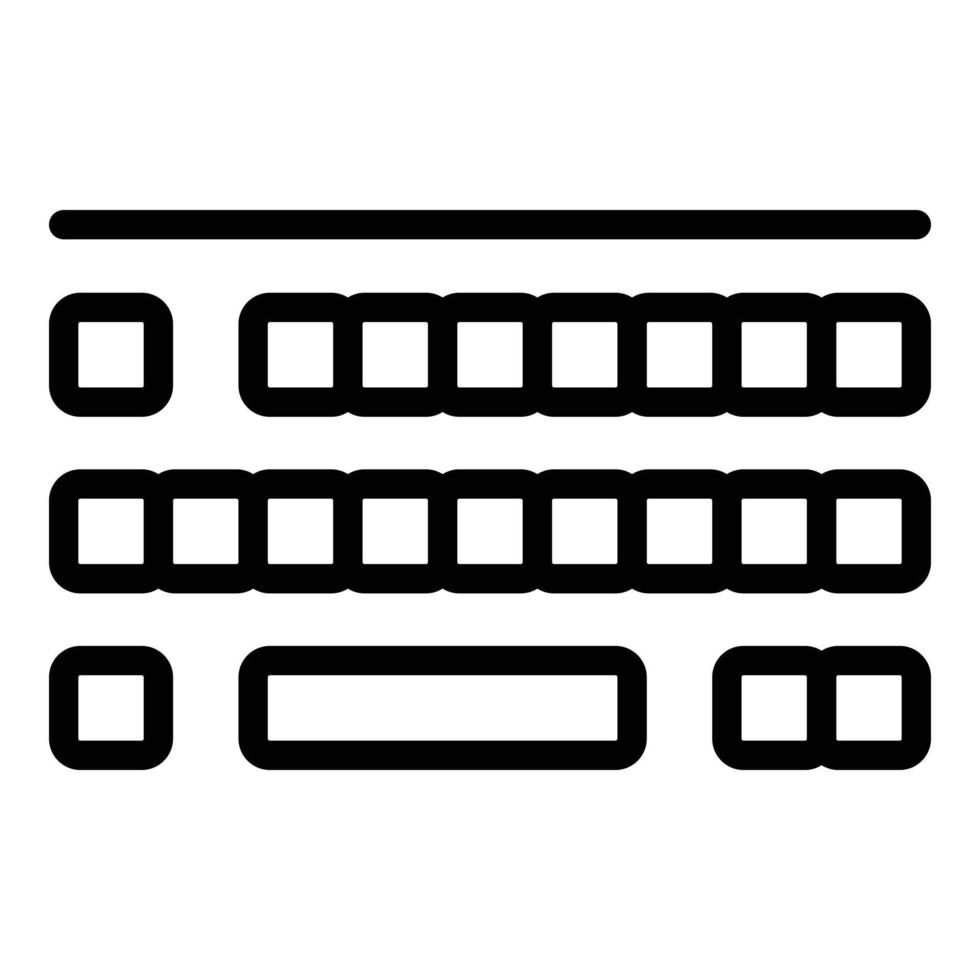 vetor de contorno do ícone do super teclado do jogador. jogo de esporte