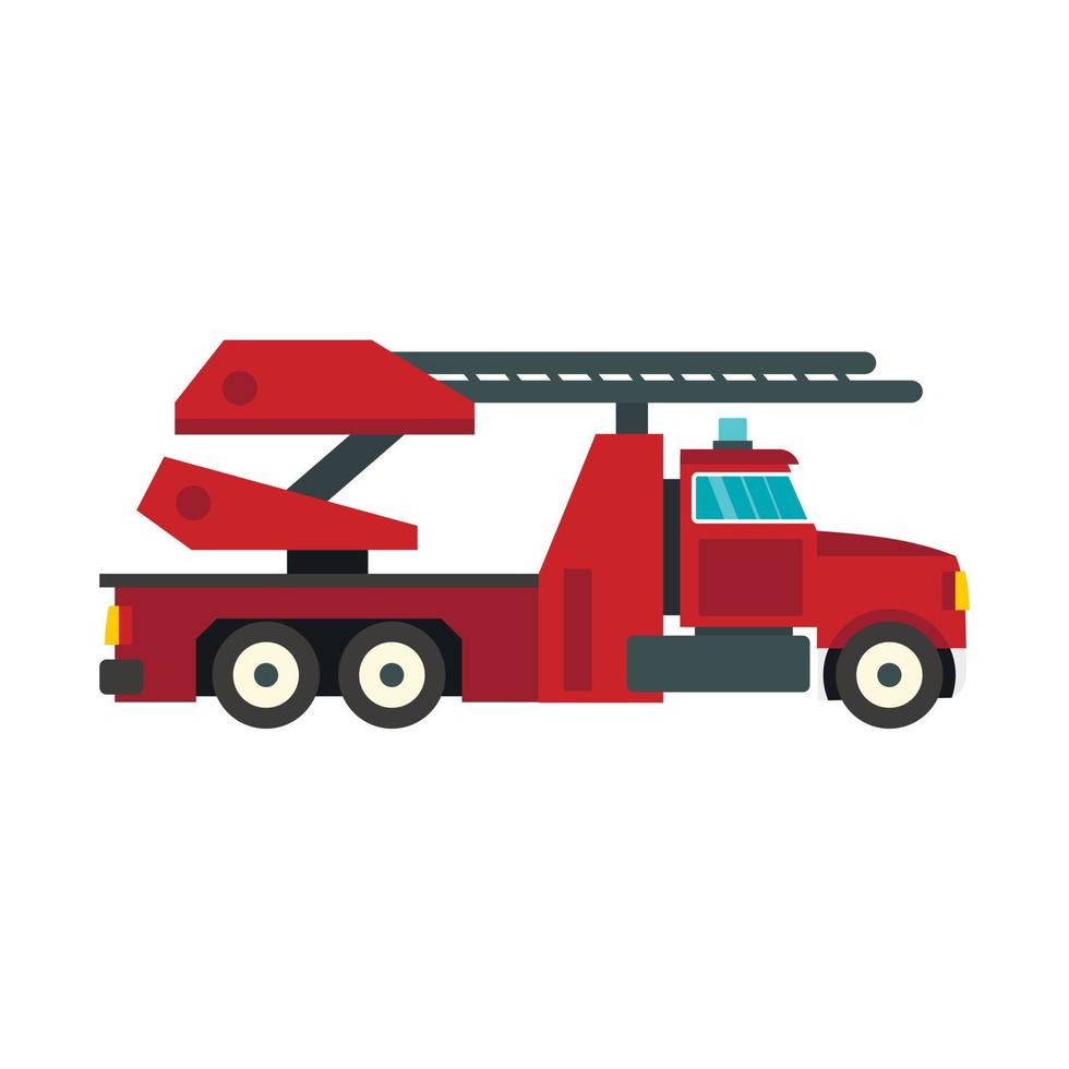 ícone de caminhão de bombeiros vermelho, estilo simples vetor