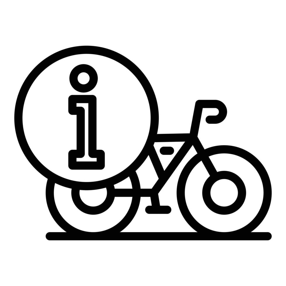 vetor de contorno do ícone de informação de compartilhamento de bicicleta. transporte inteligente