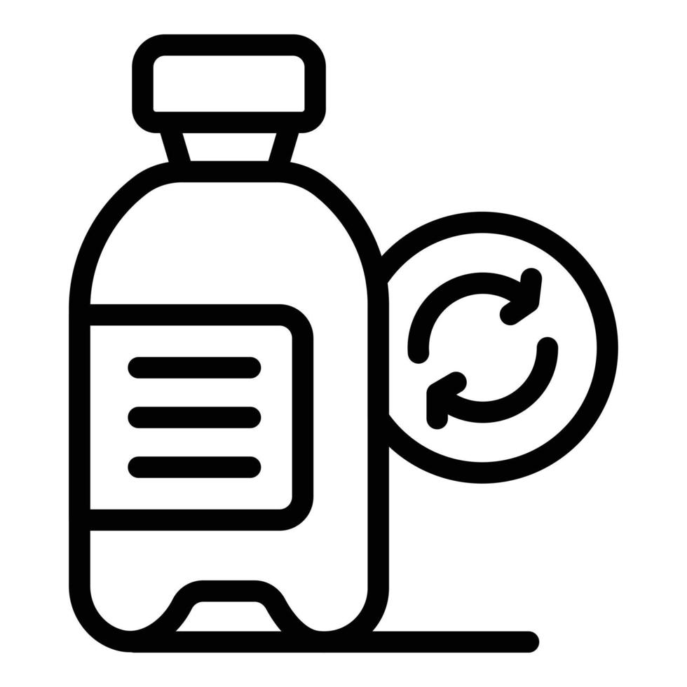 reciclar o vetor de contorno do ícone de garrafa. tecnologia ecológica