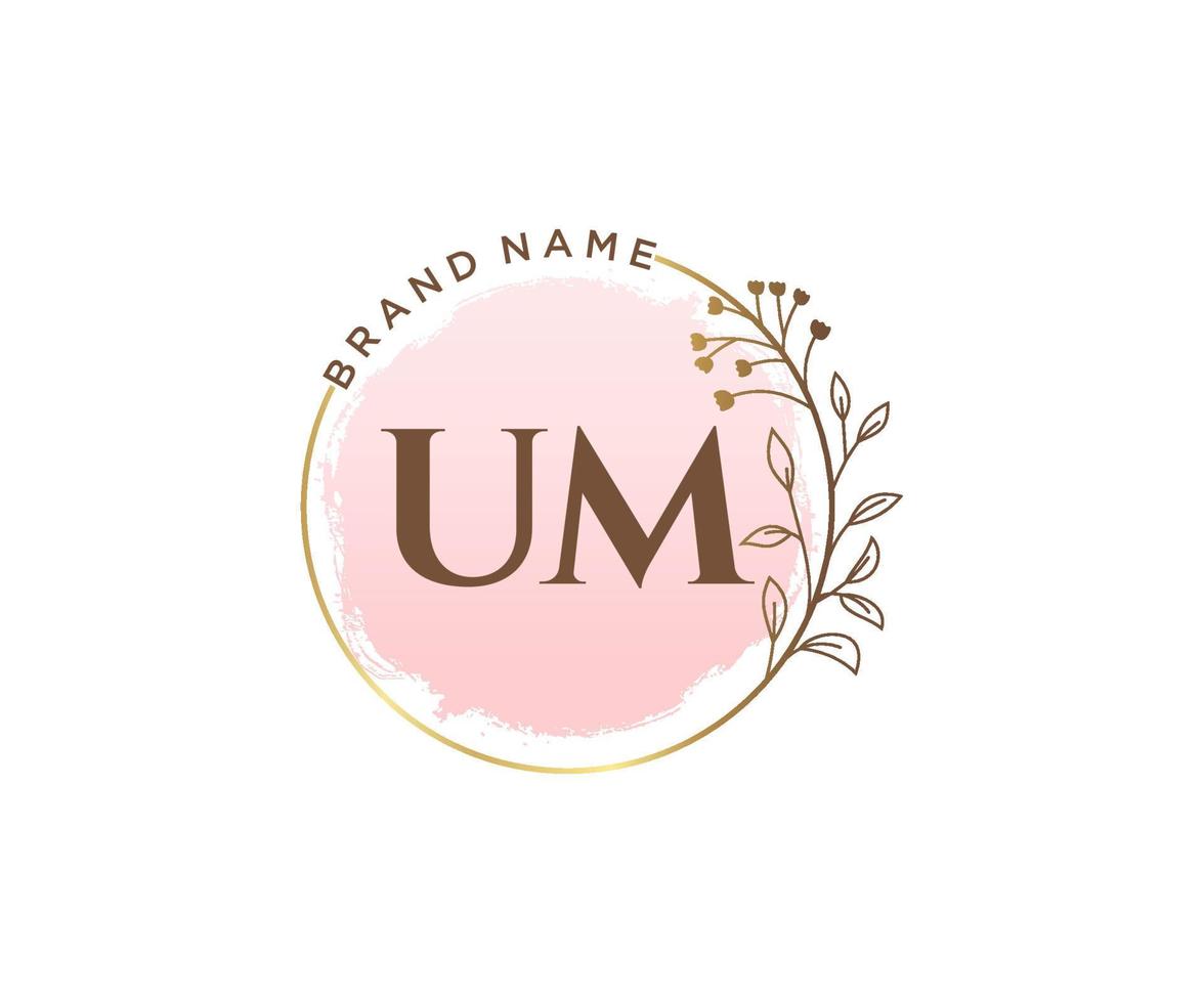 inicial um logo feminino. utilizável para logotipos de natureza, salão, spa, cosméticos e beleza. elemento de modelo de design de logotipo de vetor plana.