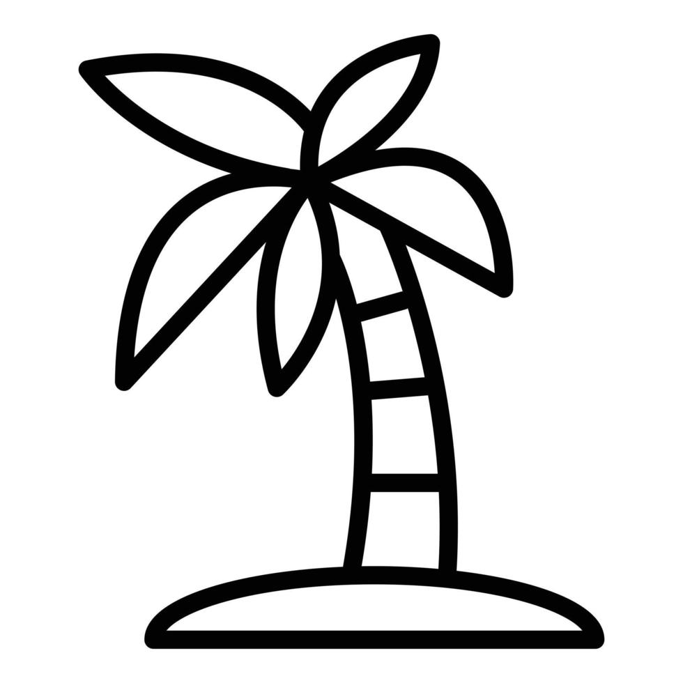vetor de contorno do ícone de palmeira do deserto. camelo árabe