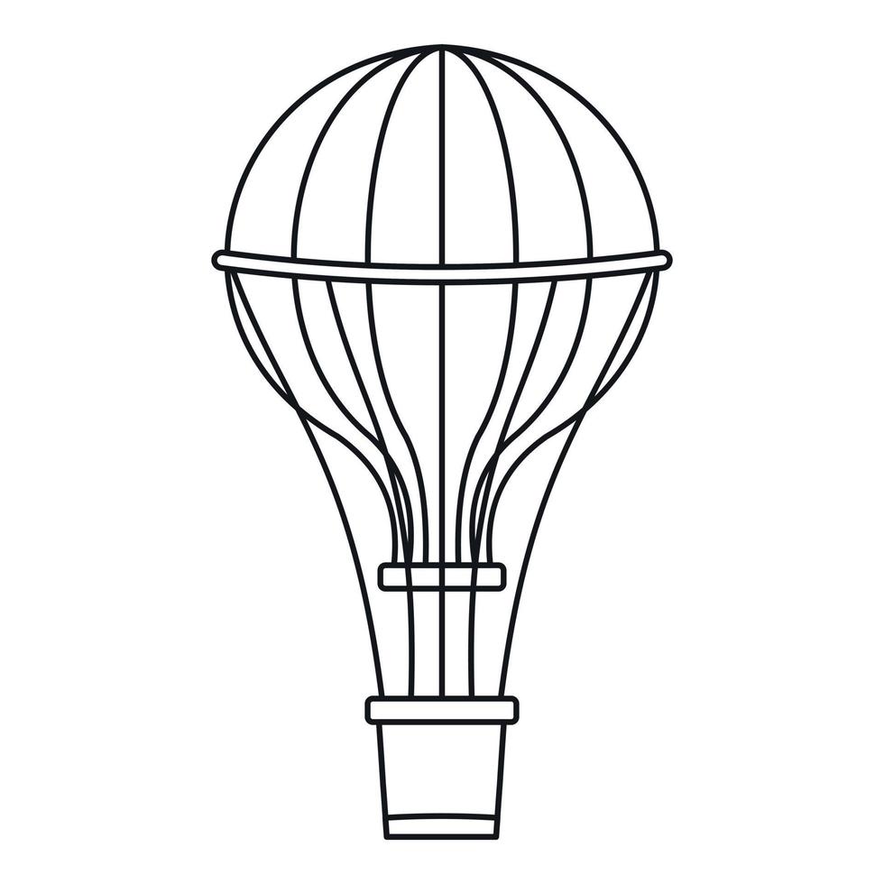 ícone de balão aeróstato, estilo de estrutura de tópicos vetor