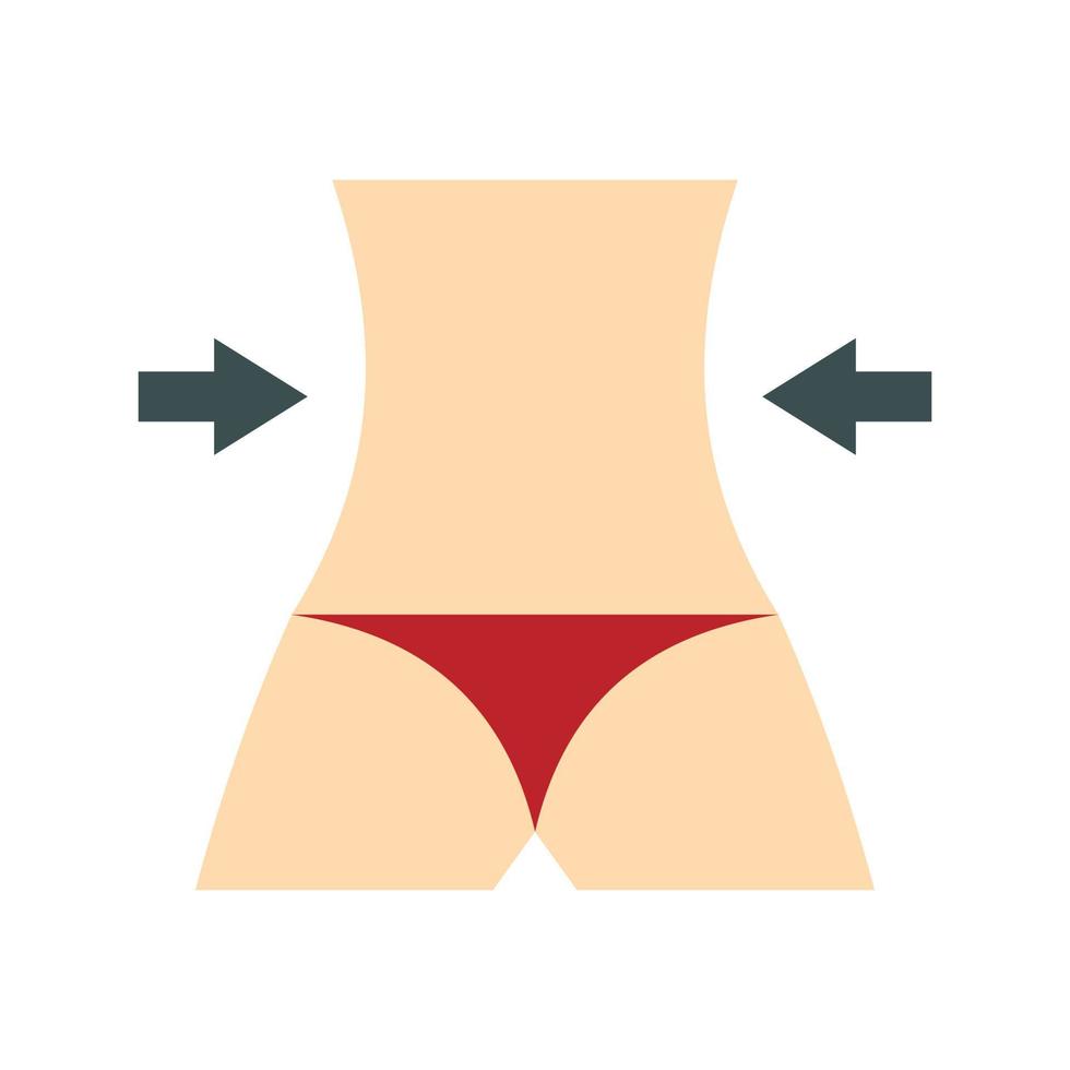 ícone do corpo magro das mulheres, estilo simples vetor
