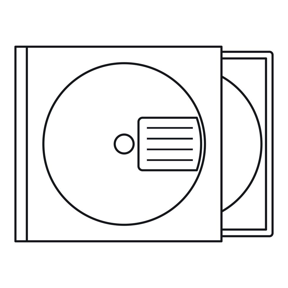 ícone da caixa de cd, estilo de estrutura de tópicos vetor