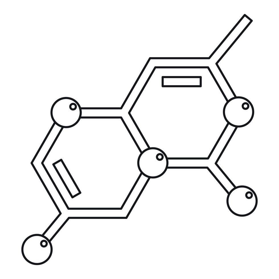 ícone de química, estilo de estrutura de tópicos vetor
