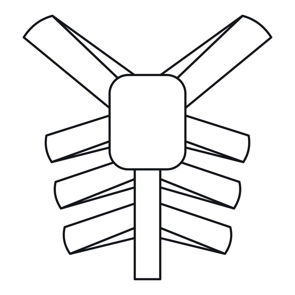 ícone do tórax humano, estilo de estrutura de tópicos vetor