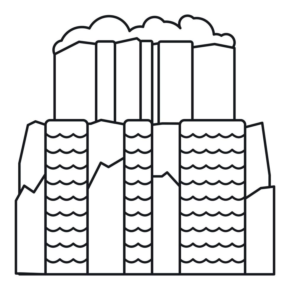 ícone da cachoeira do iguaçu, estilo de estrutura de tópicos vetor
