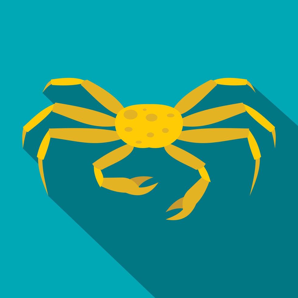 ícone de caranguejo amarelo, estilo simples vetor
