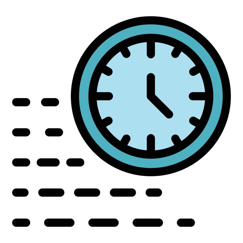 vetor de contorno de cor de ícone de relógio de tempo em execução