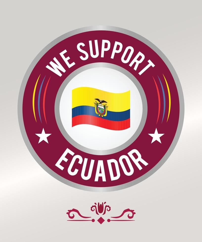 bandeira de crachá de futebol para fãs do equador vetor