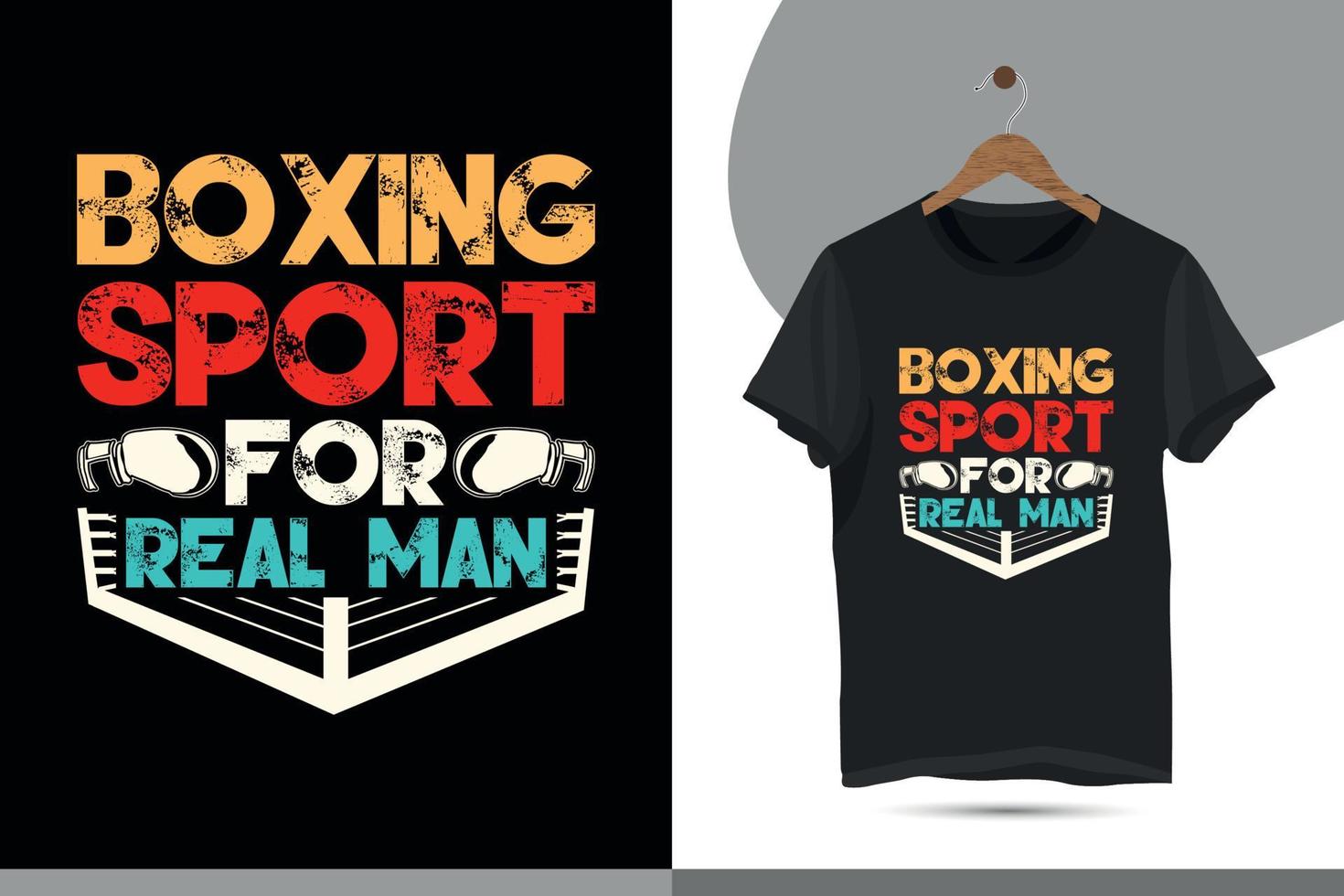 esporte de boxe para homem de verdade - design de camiseta de boxe para amantes de boxe. modelo de design de camisa de vetor de tipografia para impressão.