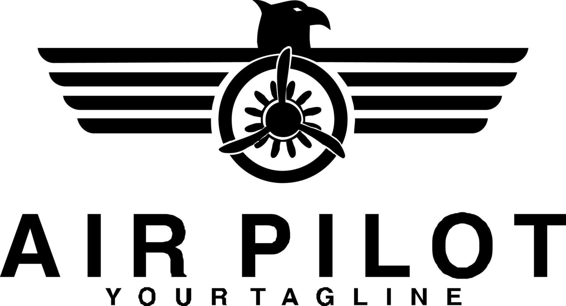 design de logotipo vetorial de asas de piloto aéreo vetor