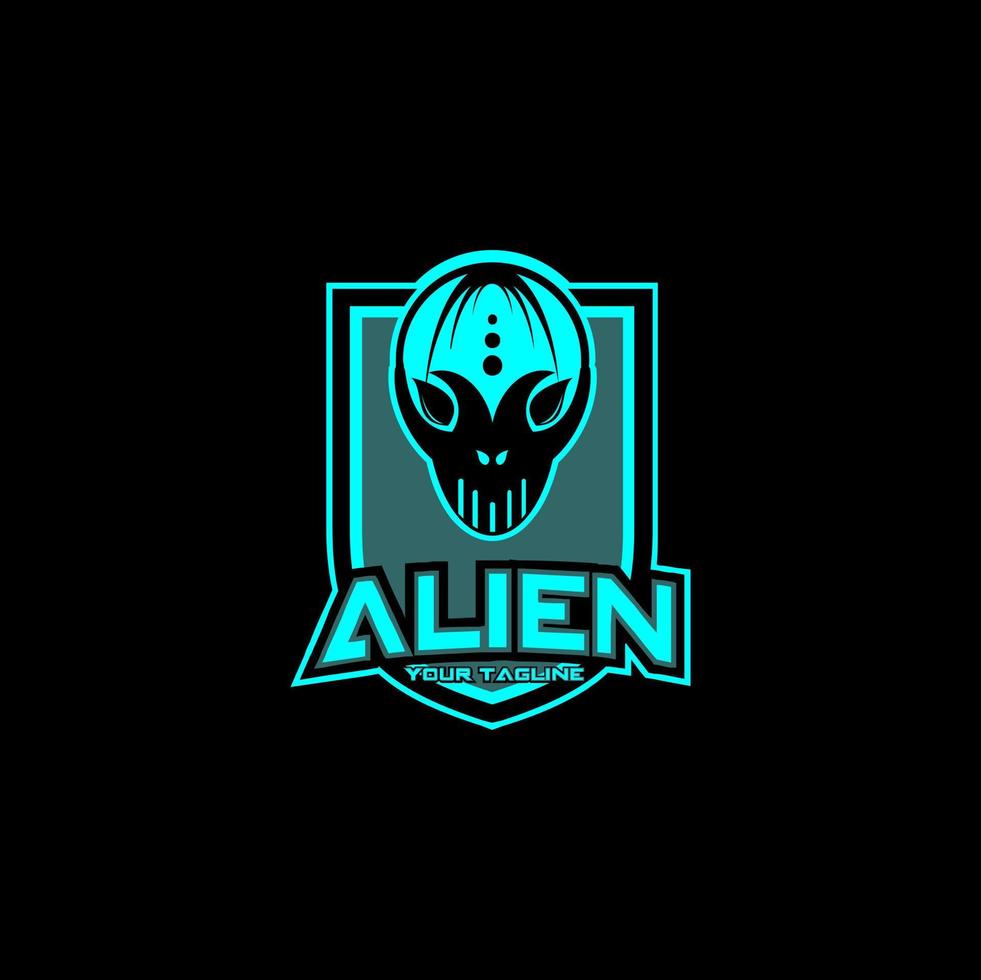 design de logotipo de vetor de escudo alienígena