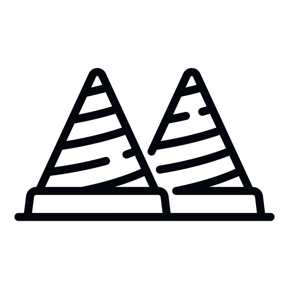 ícone de cones de construção, estilo de estrutura de tópicos vetor