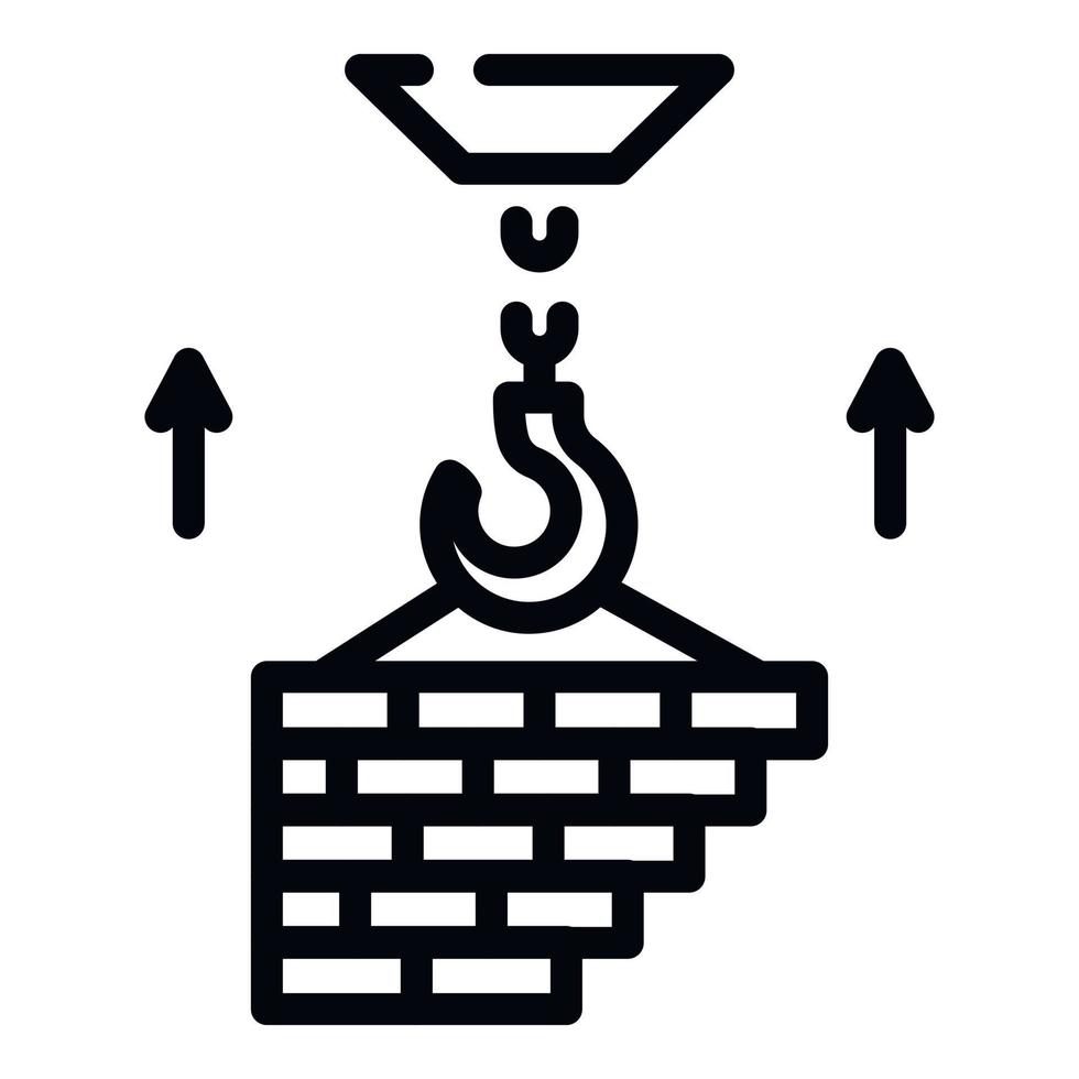 ícone de gancho de guindaste, estilo de estrutura de tópicos vetor