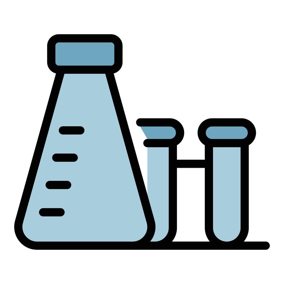 vetor de contorno de cor de ícone de potes químicos