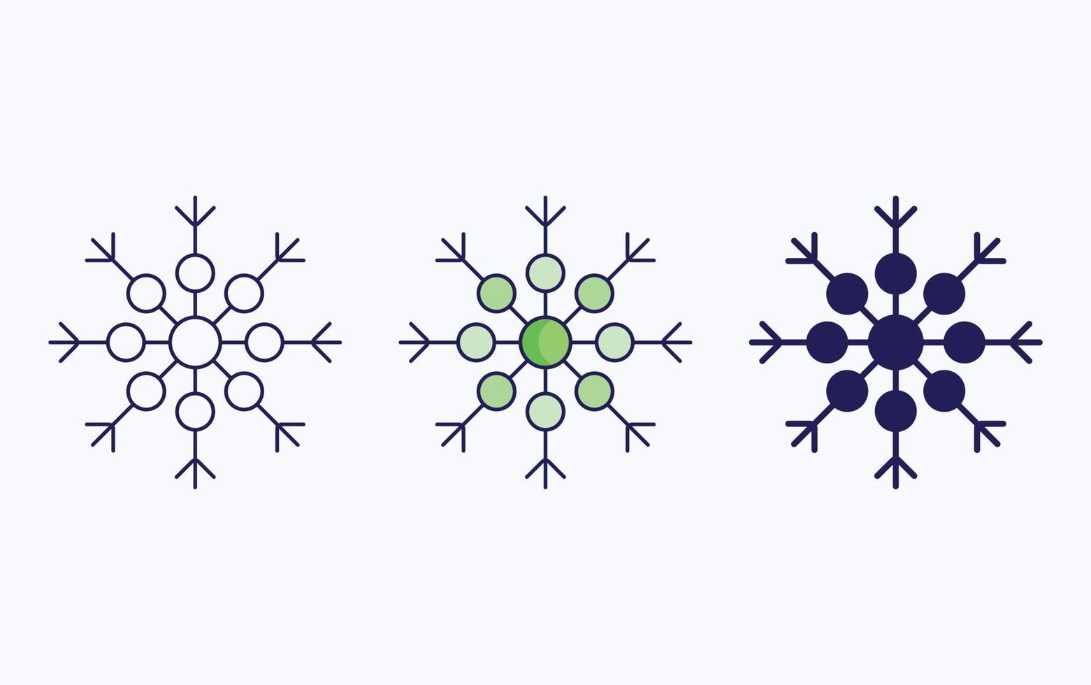 linha de floco de neve e ícone de glifo, ilustração vetorial vetor