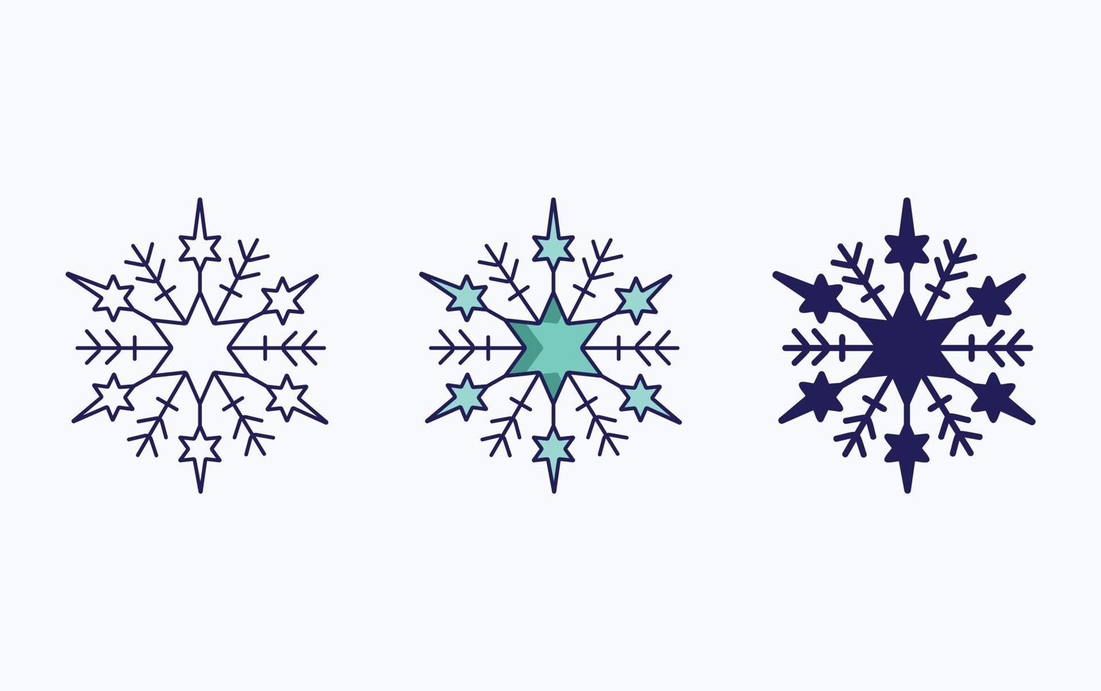 linha de floco de neve e ícone de glifo, ilustração vetorial vetor