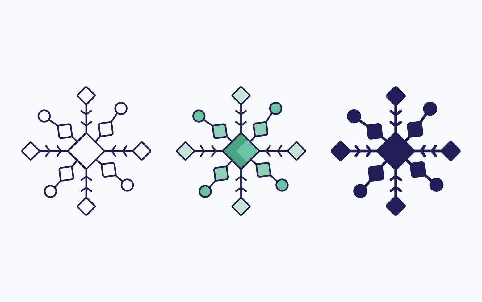 linha de floco de neve e ícone de glifo, ilustração vetorial vetor