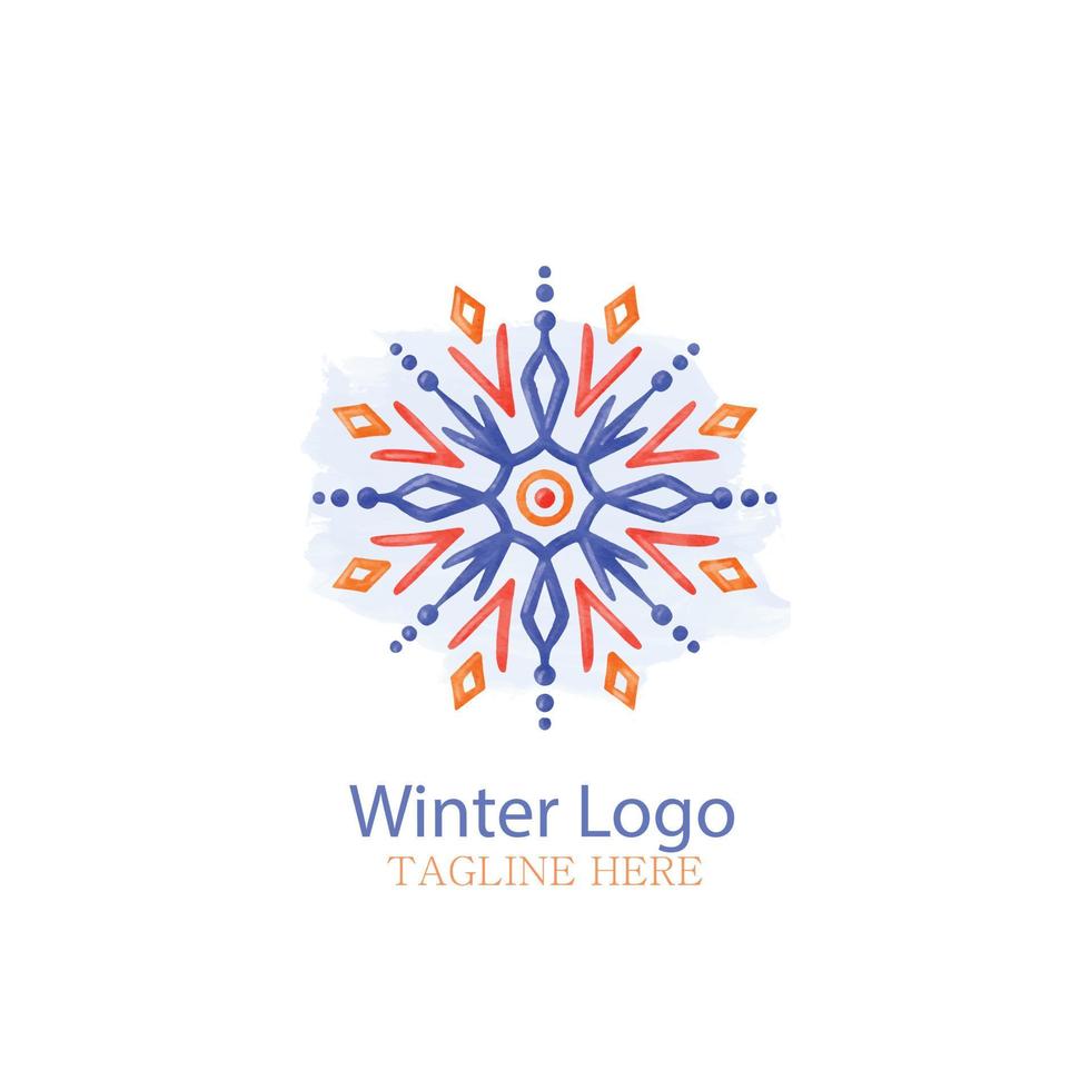 vetor de elemento de logotipo de inverno desenhado à mão